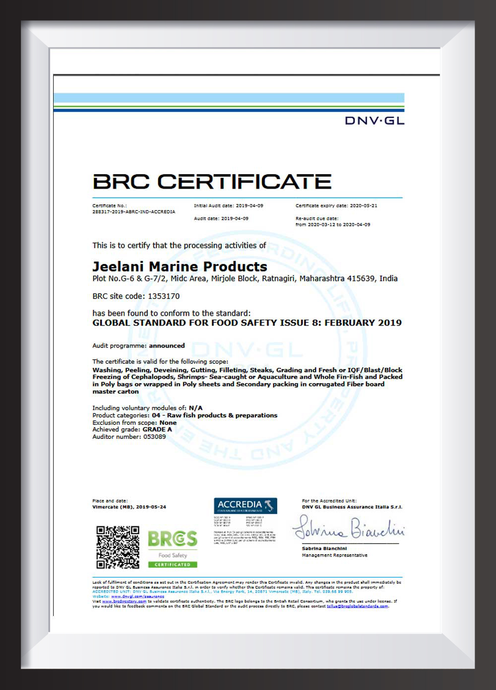 BRC Certificate